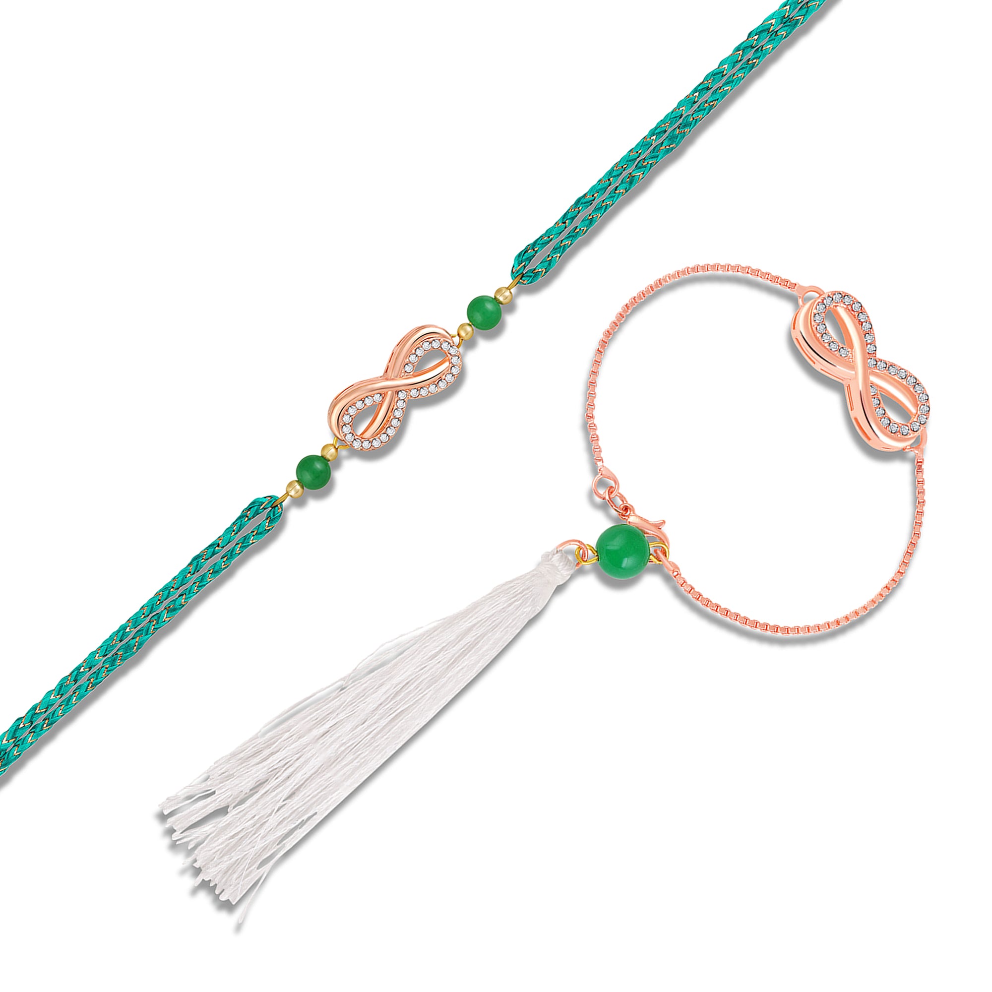 Evil Eye Bhaiya Bhabhi Couple Rakhi Set