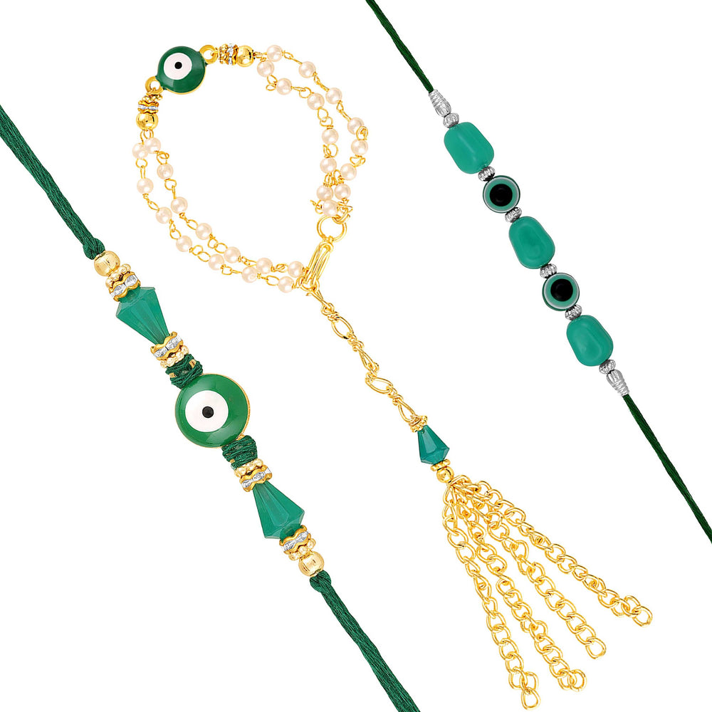 Evil Eye Rakhi Set for Bhaiya Bhabhi and Bhatija