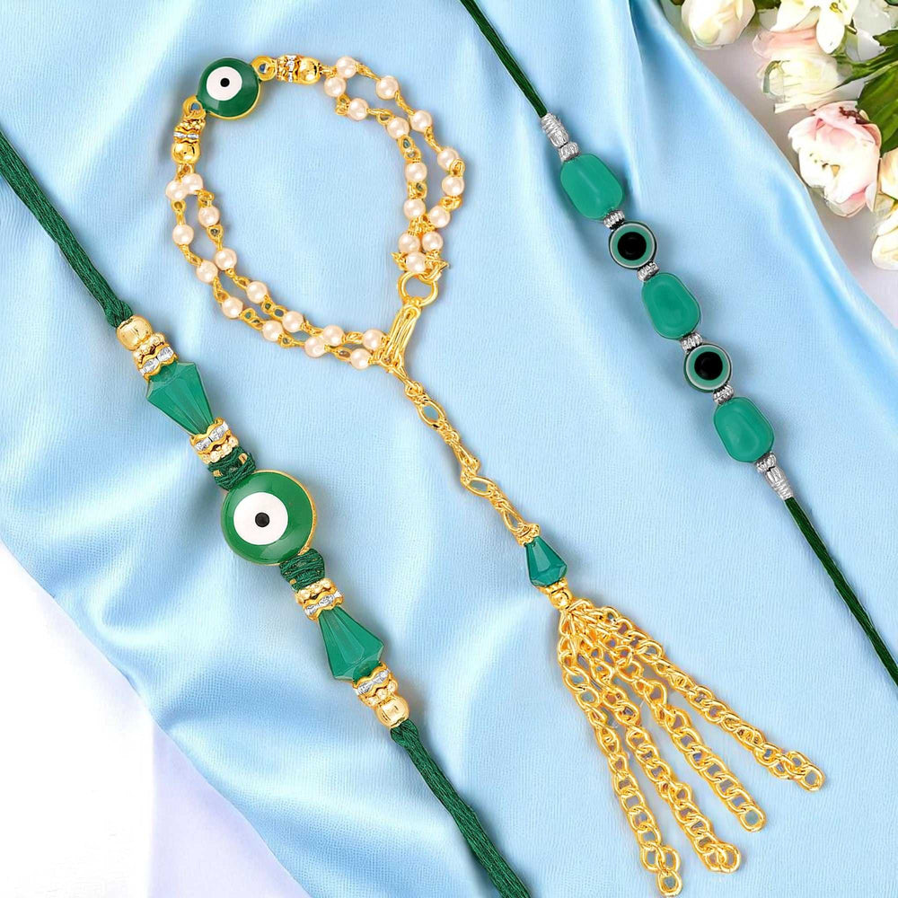 Evil Eye Rakhi Set for Bhaiya Bhabhi and Bhatija