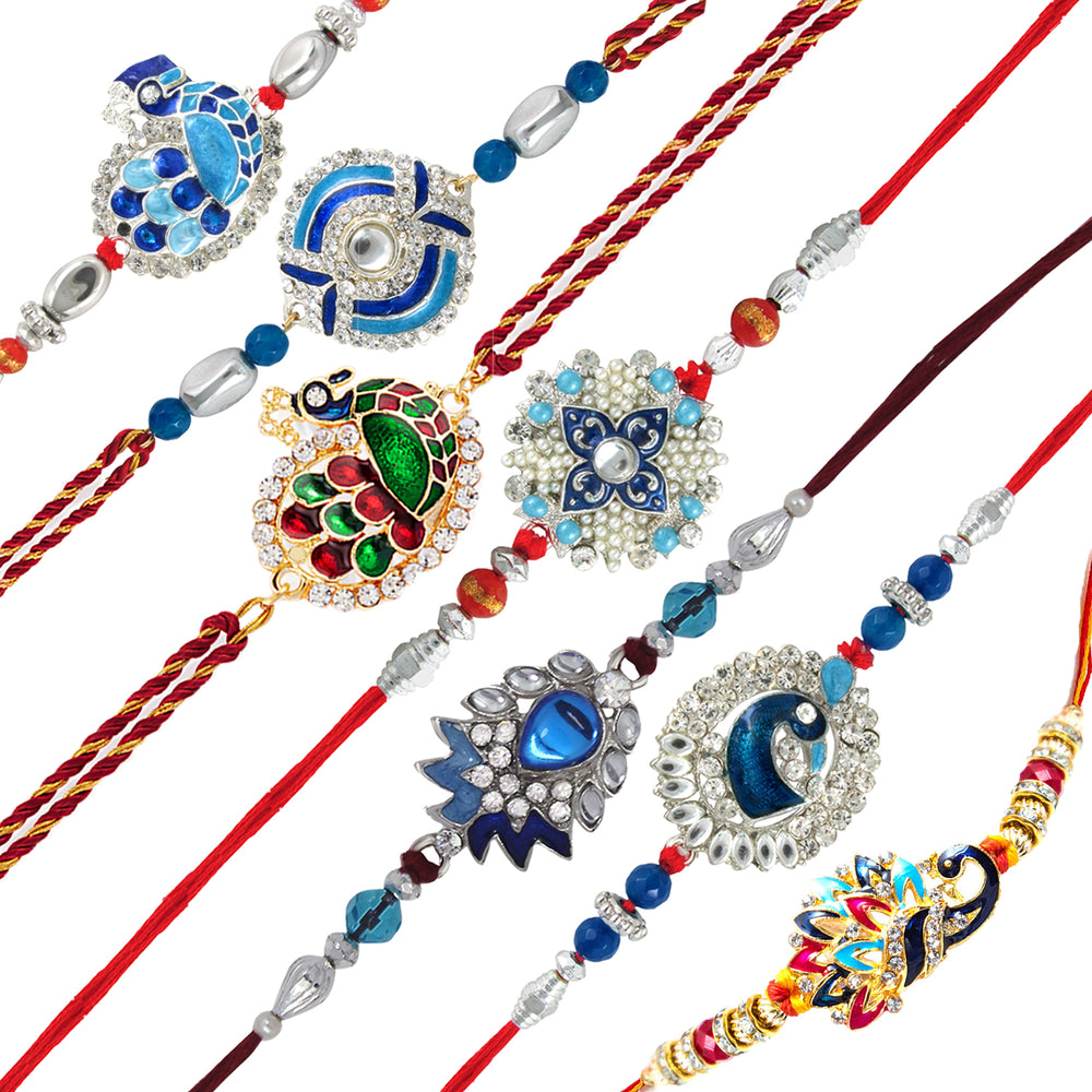 Combo of Peacok-Shaped and Floral Shaped Colorful Meena Work