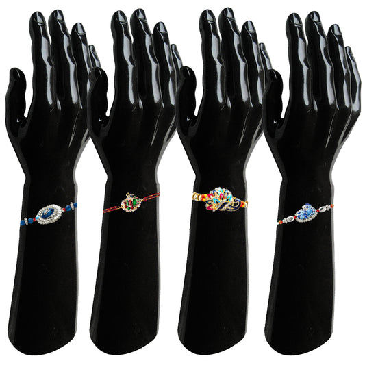 Combo of Peacok-Shaped and Floral Shaped Colorful Meena Work