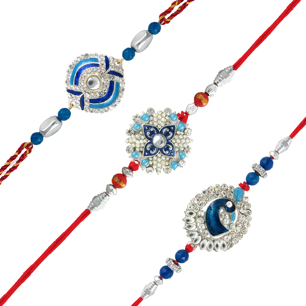 Combo of Peacok-Shaped and Floral Shaped Colorful Meena Work