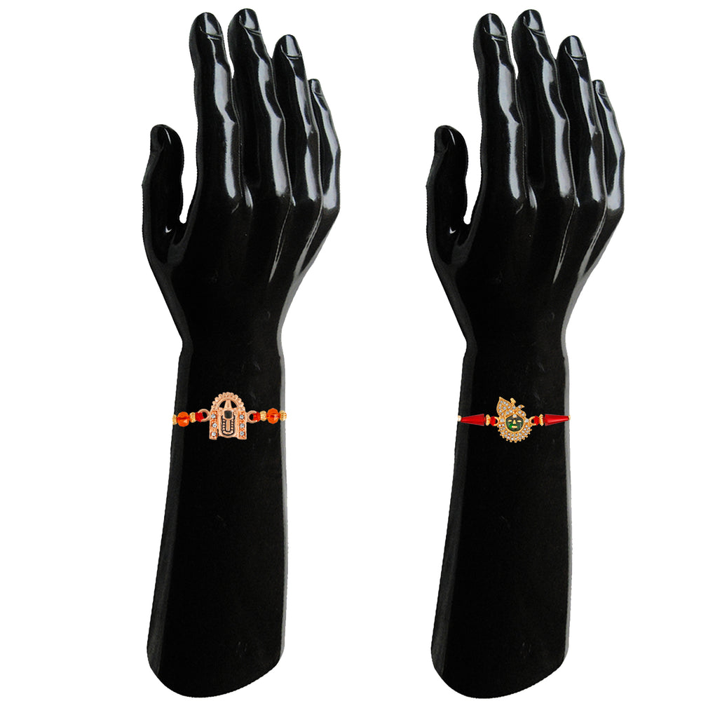 Lord Tirupati Balaji Crystal studded Rakhi combo