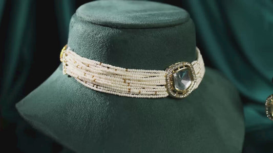 Traditional Kundan & Beaded Multicolor Pendant Necklace Set