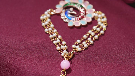 Multicolor Peacock-Shaped Lumba Rakhi for Bhabhi