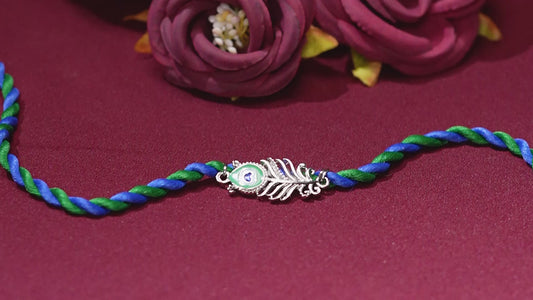 Peacock-Feather-Shaped Rakhi for Brother