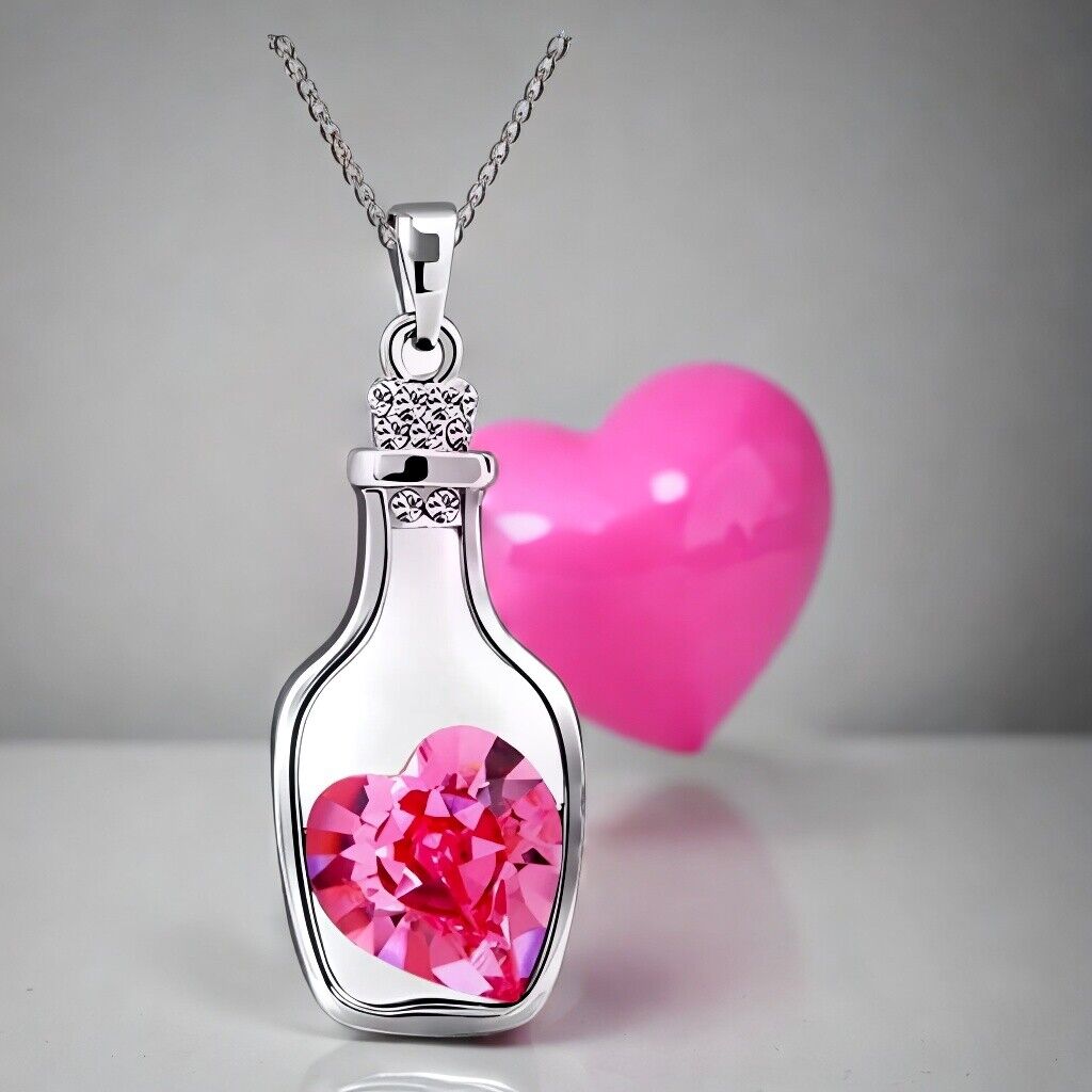 Valentine Gift Bottle Heart Pendant